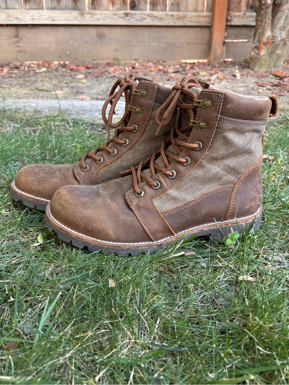 Kodiak Thane Brown Waterproof Leather Canvas Hiking/Work Boots Men’s 9